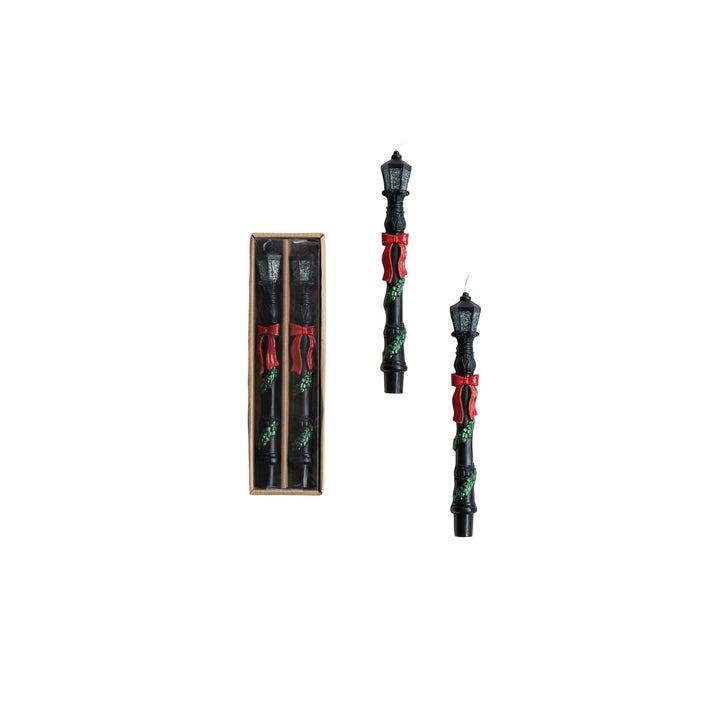 Lamp Post Shaped Taper Candles, Set of 2