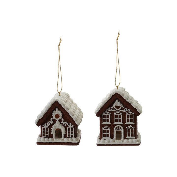 Gingerbread House Ornament w/ LED Light