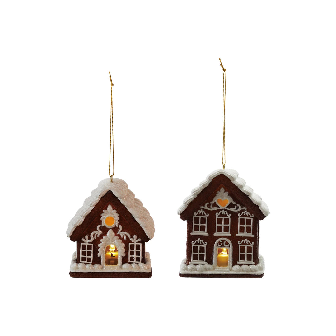 Gingerbread House Ornament w/ LED Light
