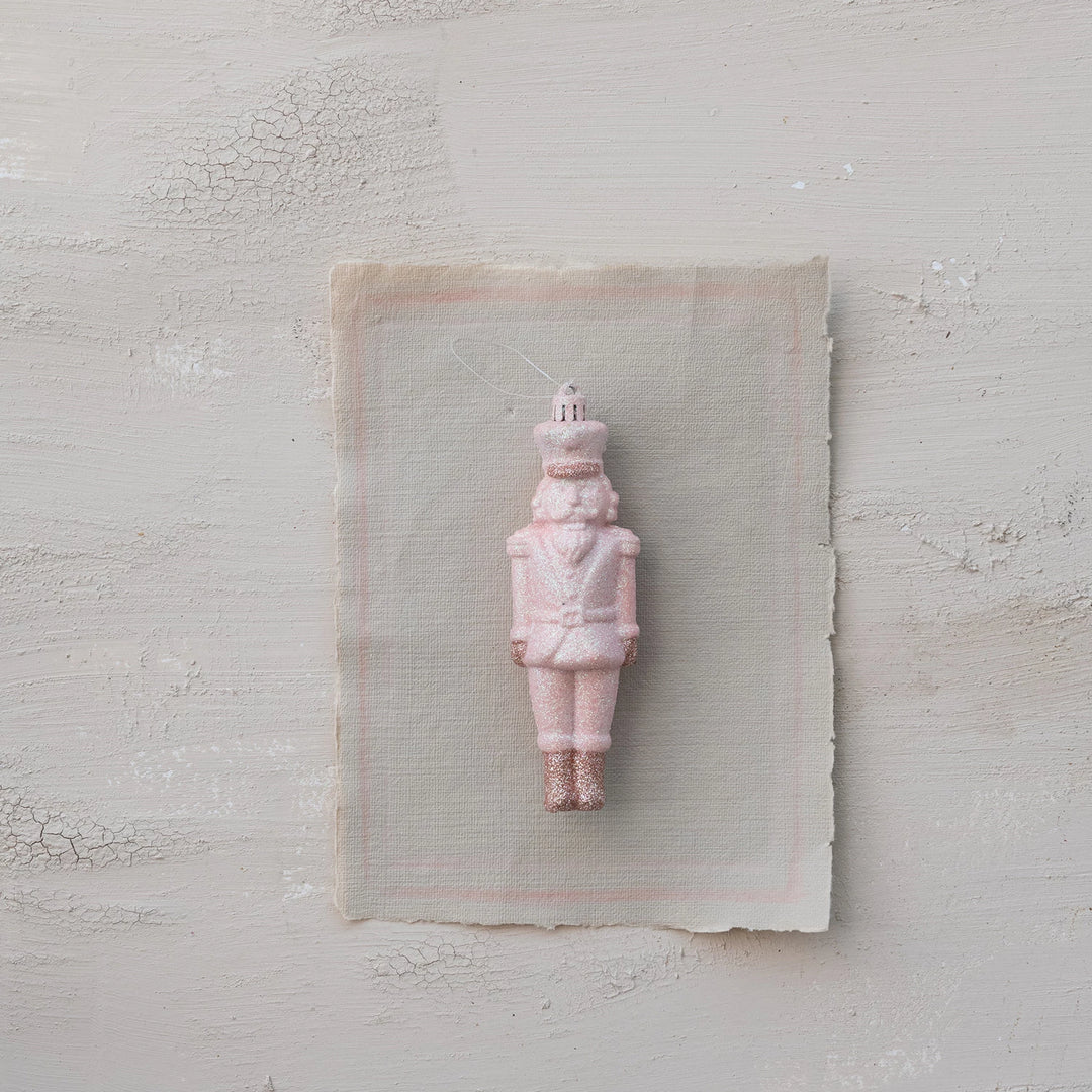 Pink Soldier Ornament w/Glitter