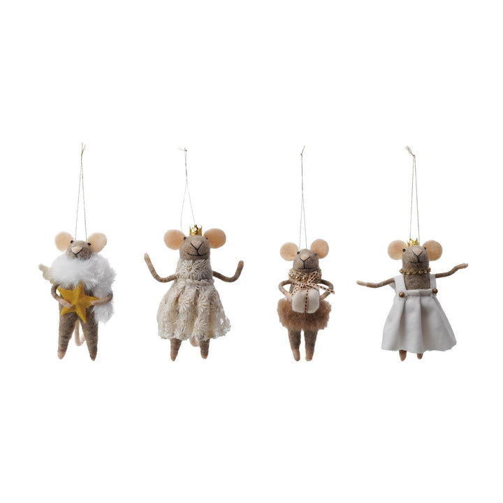 Felt Mouse in Party Clothes Ornament