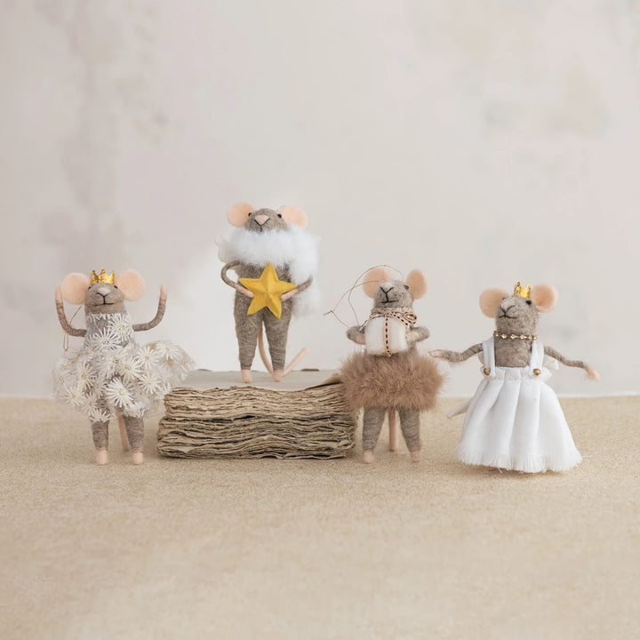 Felt Mouse in Party Clothes Ornament