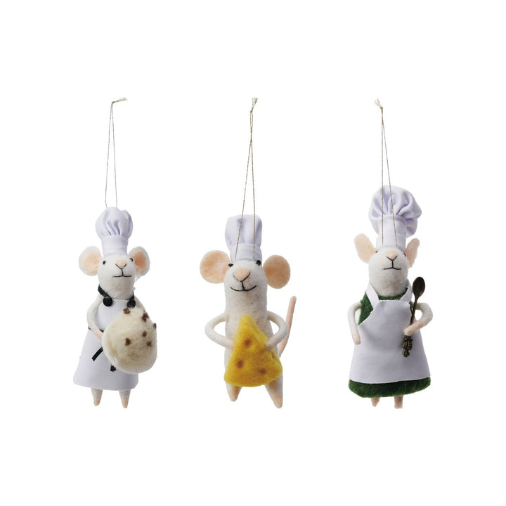 Wool Felt Chef Mouse Ornament