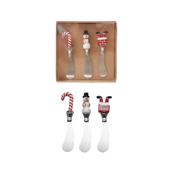 Canape Knives w/Christmas Icon Handle, Set of 3
