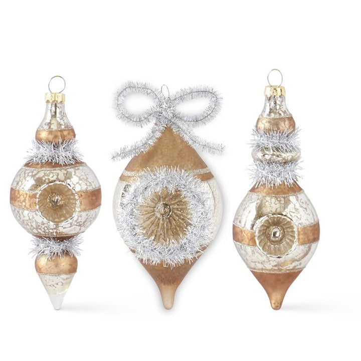 Brown/Silver Mercury Glass Ornament