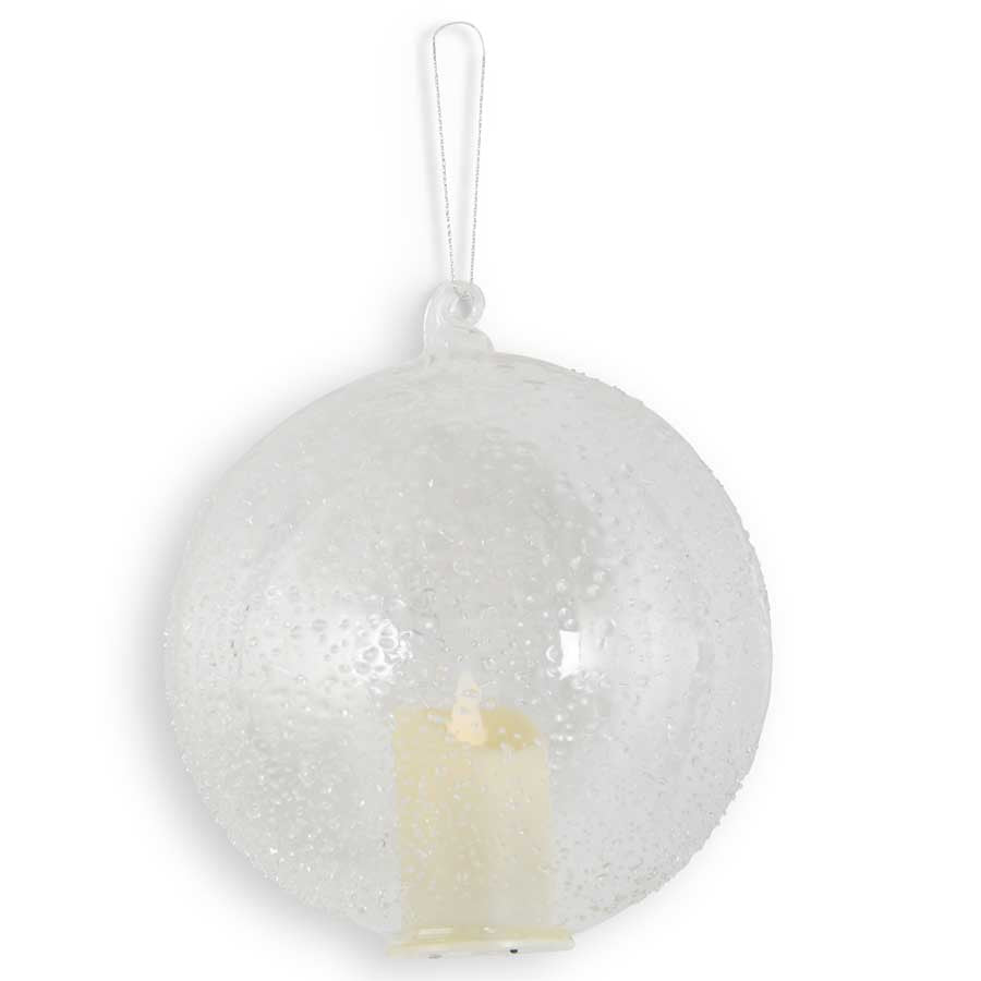 Textured Glass LED Ornament