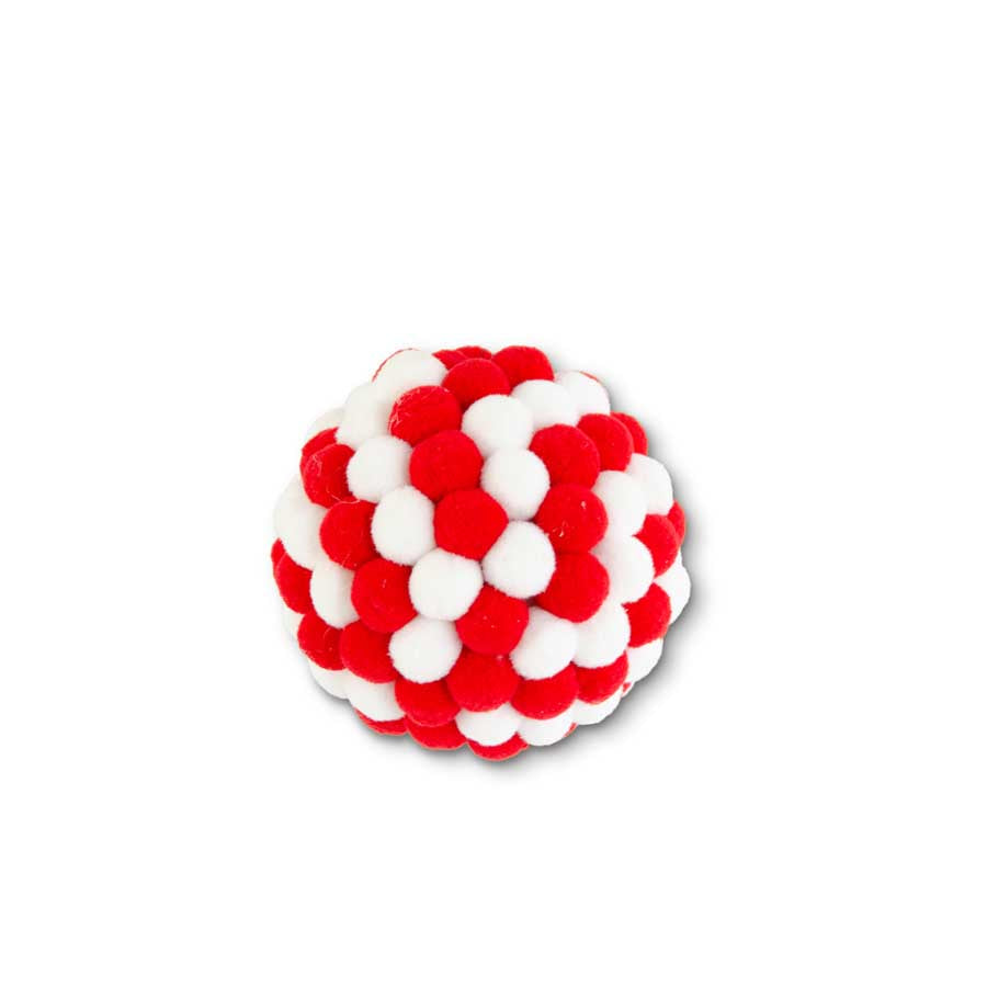 Red/White Pom Pom Ball Ornament