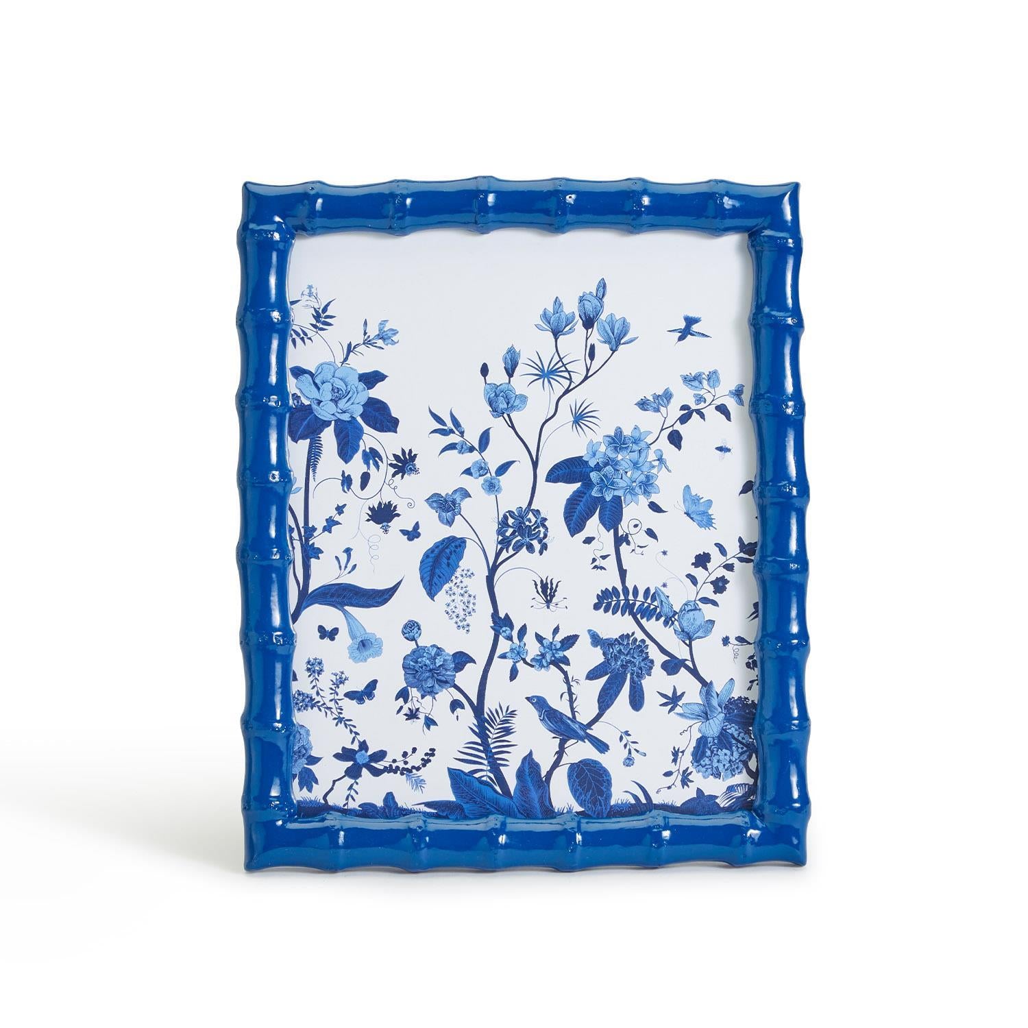 Blue Faux Bamboo Frame, 8x10 The Wreath Stand